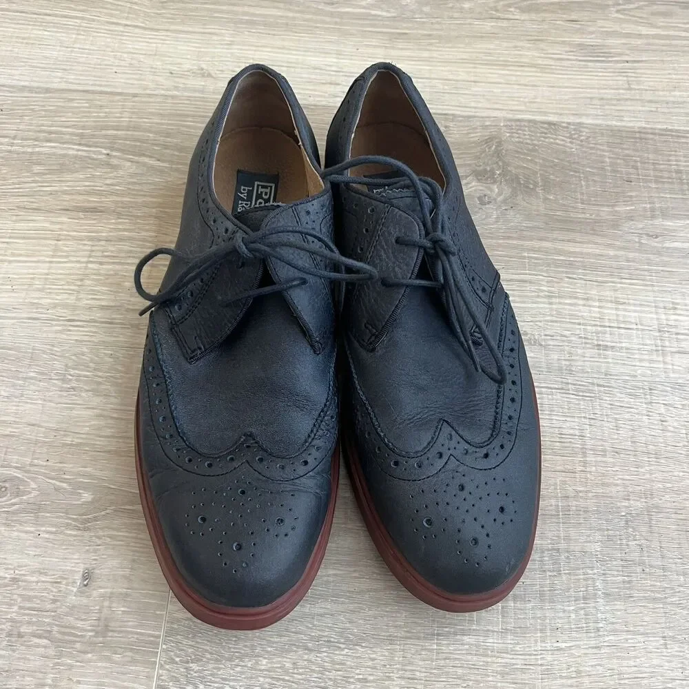 Polo Ralph Lauren Mens ORRICK Blue Suede Leather Wingtip Oxford Shoes Sz 8 D